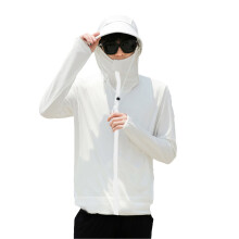 (White, M) Männer UV-Schutz Jacke mit Kapuze
