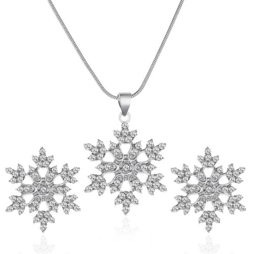 (White K) Schneeflocken-Schmuckset - Valentinstagsgeschenk