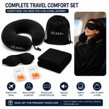 SleepCo Travel Comfort Kit with Pillow & Blanket