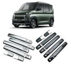 1Set 4 Door Handle Chrome Cover Trim for Delica 2023 2024 Outside Exterior Door Handle Protection Caps
