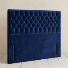 (Super King 6ft, Silver) Chesterfield 54in Floor Standing Headboards for Divan Beds in Plush Velvet All UK Sizes
