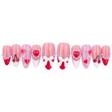 (XS) 3D Schleife French Pink Nagel, Unzerstörbar