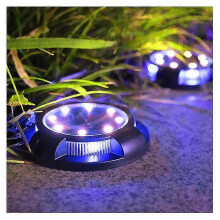 Solar Garden Lights, 1 Pack Ip68 Waterproof Outdoor Solar Lights, Auto Onoff Solar Lights for Driveway Stairs, 12 Thsin Lights
