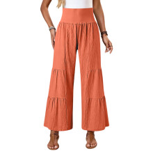 Damen-Strand-Palazzo-Hose mit hoher Taille und-Rot XL