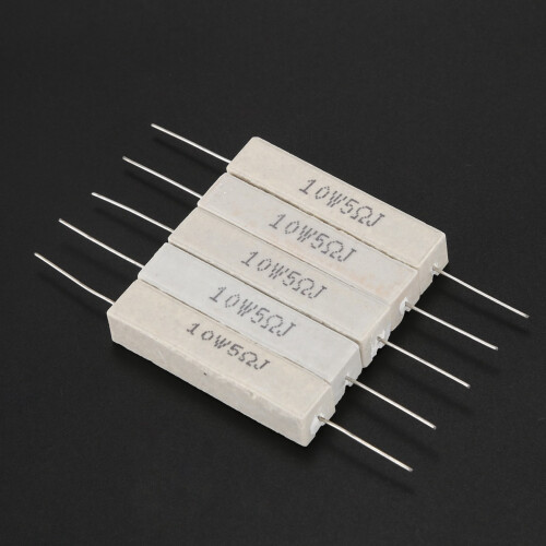 10Pcs Wirewound Ceramic Cement Resistor 5 Ohm 10W Watt 5% 1