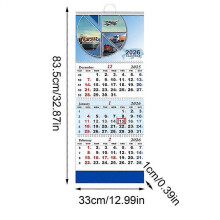 (A2) 2026 Calendar 3 Months Home Planner Vertical Hangable Wall Calendar Planner Schedule Organization Holidays Calendar for Family