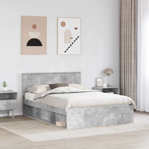 VidaXL vidaXL Bed Frame Concerte Grey 150 x 200 cm Engineered wood 2