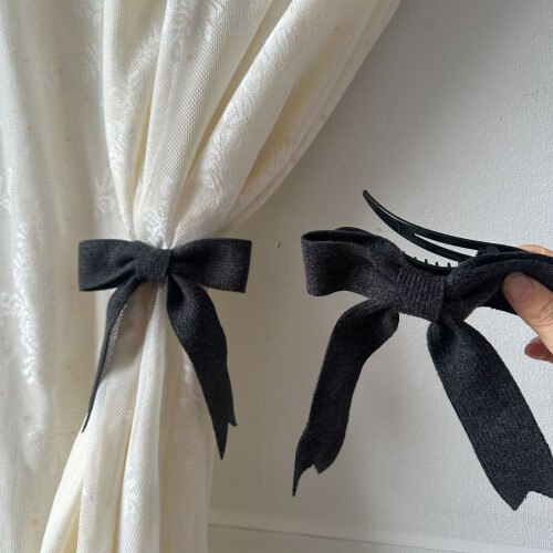 Elastics Bows Design Curtain Tie For Drapes Sunproof And-Pink 2