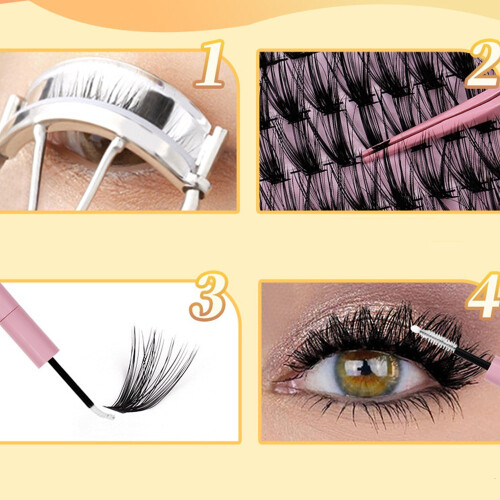 False Eyelashes Cluster Kit: 30D+40D+50D Mixed Volume Lashes, Natural Look 2