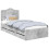 VidaXL vidaXL Bed Frame with Drawer Concrete Grey 75 x 190 cm Engineer Wood 2