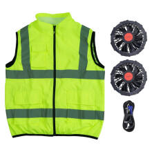 Air Conditioner Vest Reflective Ice Cold-Fluorescent green M