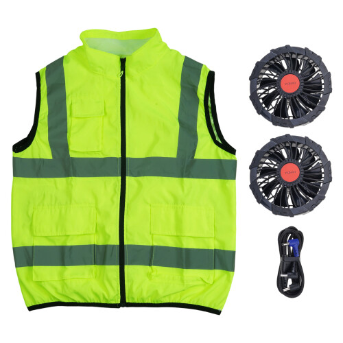 Air Conditioner Vest Reflective Ice Cold-Fluorescent green M