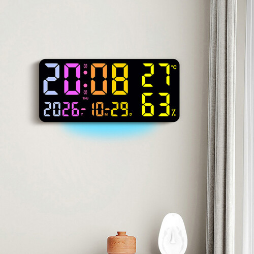Horloge murale en plastique moderne avec éclairage d'ambiance 1