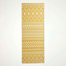(75 x 200 cm)Anna Aztec Yellow & White Outdoor Rug