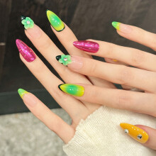 (XS) Faux Ongles 3D Pailletés Mariage