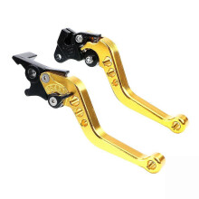 (Gold) Universal For YAMAHA Honda Suzuki CNC Motorcycle Adjustable Brake Clutch Levers Motorbike Brake Lever Handle Bar Motor Grips