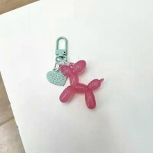 (RoseRed) Fashion Keychain Punk Jelly Balloon Dog chains for Women Bag Pendant Jewelry Trinket Girl's Car  Ring  Chain