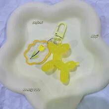 (YellowFlower) Fashion Keychain Punk Jelly Balloon Dog chains for Women Bag Pendant Jewelry Trinket Girl's Car Ring Chain