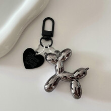 (GunBlack) Fashion Keychain Punk Jelly Balloon Dog chains for Women Bag Pendant Jewelry Trinket Girl's Car  Ring  Chain