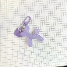 (Purple) Fashion Keychain Punk Jelly Balloon Dog chains for Women Bag Pendant Jewelry Trinket Girl's Car  Ring  Chain