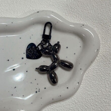 (black) Fashion Keychain Punk Jelly Balloon Dog chains for Women Bag Pendant Jewelry Trinket Girl's Car  Ring  Chain