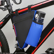 (Blue, water bottle pocket) Sac Triangle Vélo avec Pochette Gouttière