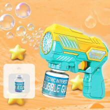 (2) 2024 New Utomatic Children's Bubble Machine Luminous Toy Outdoor Party Games Gift Interstellar Bubble Gun Without Bubble Water.