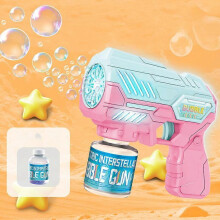 (1) 2024 New Utomatic Children's Bubble Machine Luminous Toy Outdoor Party Games Gift Interstellar Bubble Gun Without Bubble Water.