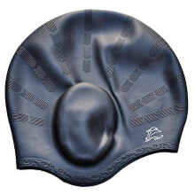 (B) Men Women Swimming Caps Long Hair Waterproof Swim Pool Cap Ear Protect Silicone Diving Hat