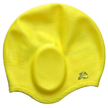 (F) Men Women Swimming Caps Long Hair Waterproof Swim Pool Cap Ear Protect Silicone Diving Hat