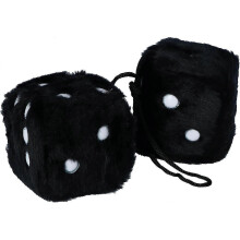 6cm Long Hot Hair Stamped Dot Dice Plush Toy Cube Pendant Mirror Sieve Pendant