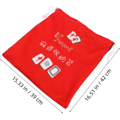 Large Capacity Mahjong Storage Bag Drawstring Robust Fabric Holder for Complete Tiles 1