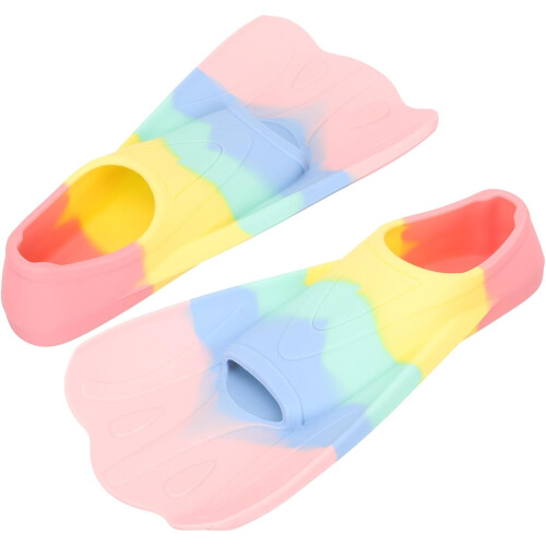 Silikon svømmefinner for trening, lette korte finner for gutter og