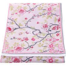 Mahjong kaarthoes van stof voor scorekaarten, print in Chinoiserie-stijl, roze, 46x12 cm