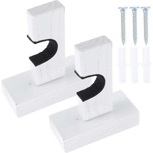 1 Pair Wall-Mounted Wooden Bat Holders Multi-Function Household Bat Rack Stand