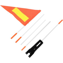 Orangefarbene Sicherheitsflagge für Golfwagen mit Stange und Montagehalterung