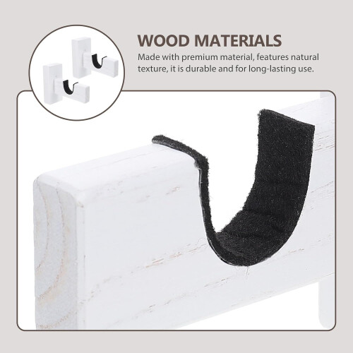 1 Pair Wall-Mounted Wooden Bat Holders Multi-Function Household Bat Rack Stand 2
