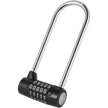Cerradura de combinación grande en forma de U para manija de puerta de armario de cocina de metal con contraseña, color negro.