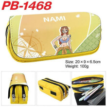 (-18) One Piece Anime Pencil Bag Case Luffy Zoro Double Layer Zipper Large Capacity Wallet School Stationery for Kids Students