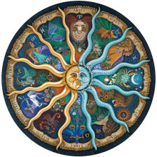 Puzzle rond en papier de 500 pièces, puzzle éducatif pour adultes, garçons et filles, thème du zodiaque