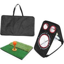 Golf oefennet set, draagbaar, opvouwbaar, chipping net, oefenmat, golf trainingsuitrusting
