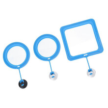 Aquarium Accessories Fish Feeding Rings Blue 10X10X1CM Suction Cup Attachment 3Set