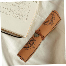 Trousse à pinceaux de maquillage vintage en toile et similicuir, grande capacité, pliable, pour crayons et cosmétiques.