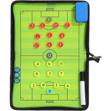 Hopfällbar magnetisk fotbollsträningstavla 42x28cm Pu PVC torrsuddande fotbollsklipptavla