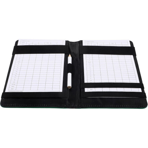 Golf Scorebook Set Portable Leather Golf Score Notepad with Protector for Outdoor Course Use