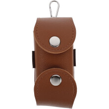 Bolsa de almacenamiento para pelotas de golf, estuche de PU para accesorios de golf, color café, herramienta para uso en exteriores y deportes.