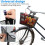 Universal dianteiro cesta de bicicleta malha de metal preto com fixação gancho-e-loop fixação 7