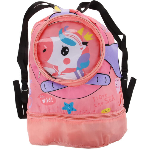 Sac de natation licorne imperméable avec compartiments sec et humide et cordon de serrage