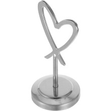 Herzförmiger Memo-Clip-Ständer aus Edelstahl, 4-Zoll-Tischschildhalter