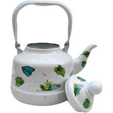 Bouilloire émaillée 1 L style vintage avec motif délicat et poignée anti-brûlure. Bouilloire à thé pour la cuisinière.